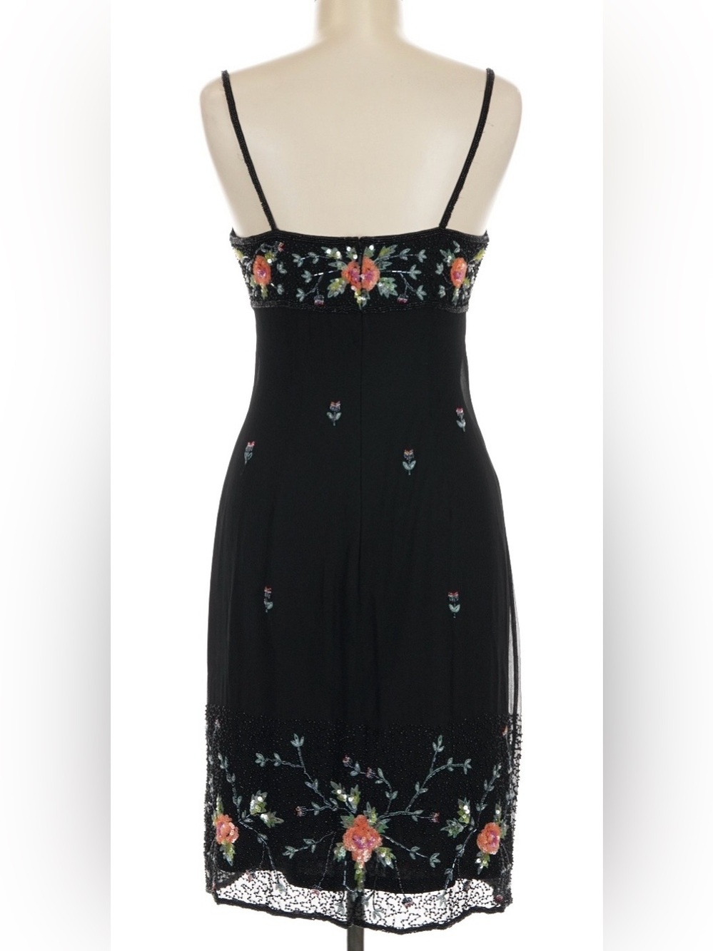Vintage 90s y2k cache black silk beaded fairy dress - Picture 2 of 9